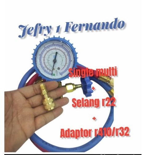 PAKET ALAT ISI  AC / MANIFOLD MULTI SINGLE NON SIGHLAS / TESTING MANIFOLD / R22 R134A R32 R410A