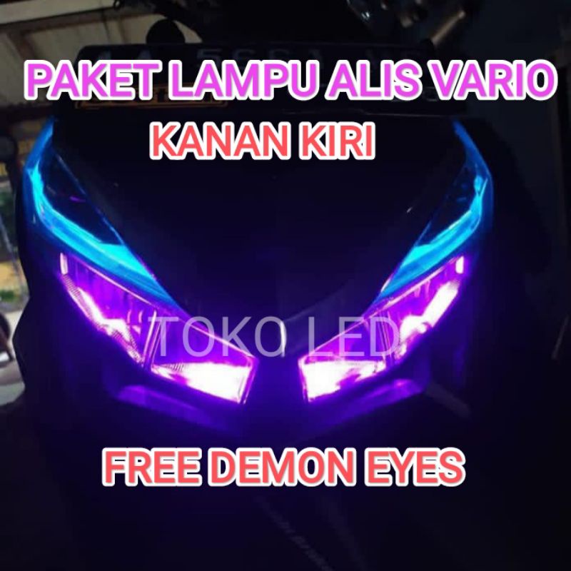 PAKET LAMPU ALIS LED VARIO 125 150 FREE DEMON EYES