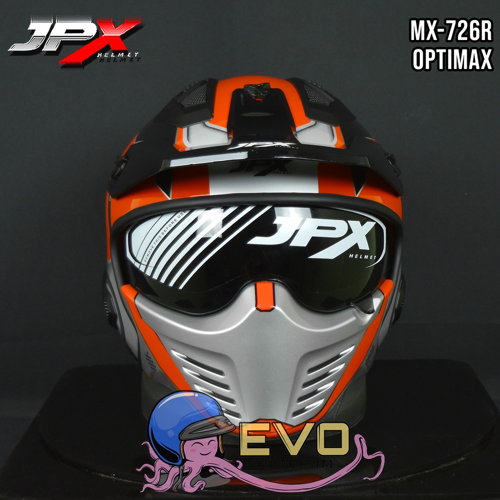 HELM JPX MX726R 07 OPTIMAX RED MOTIF ROBOT TERBARU ORIGINAL HELM JPX MX-726R R 07 OPTIMAX