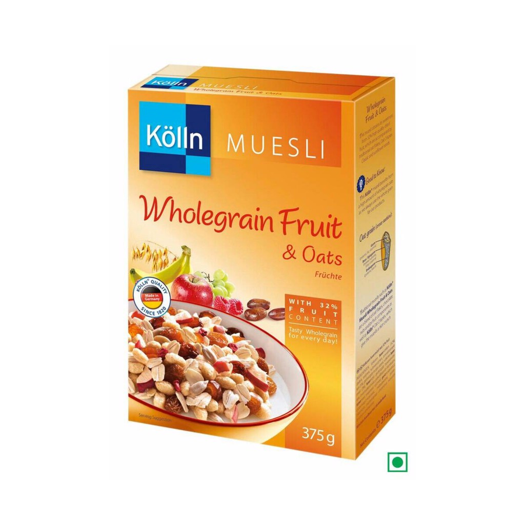 

Kolln Muesli Wholegrain Fruit & Oats Cereal 375gr