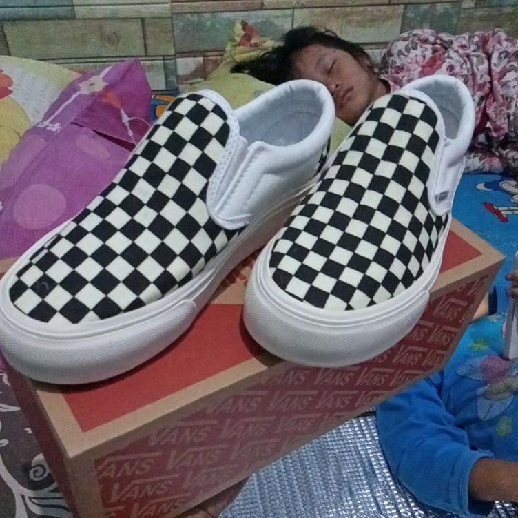 Sepatu Vanz Slop Slip On Catur Pum Waffle DT Terlaris Grade Ori G1W1