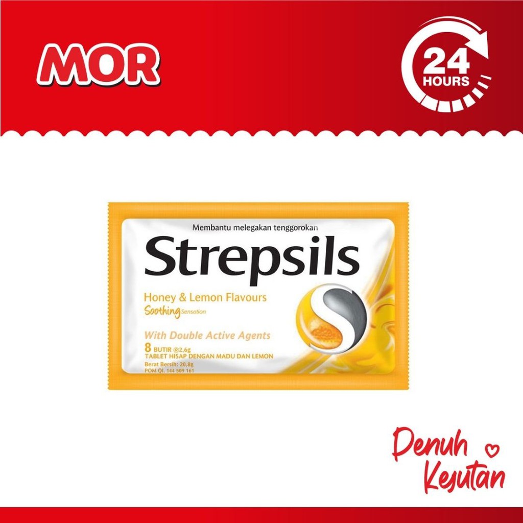 

STREPSILS Honey & Lemon Flavour Madu Lemon Soothing Tablet Hisap 8 s