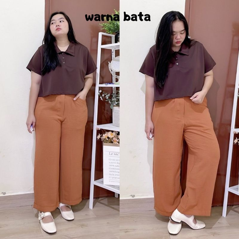 JIWOO KULOT HIGHWAIST BIG SIZE JUMBO OVERSIZE WANITA CRINKLE