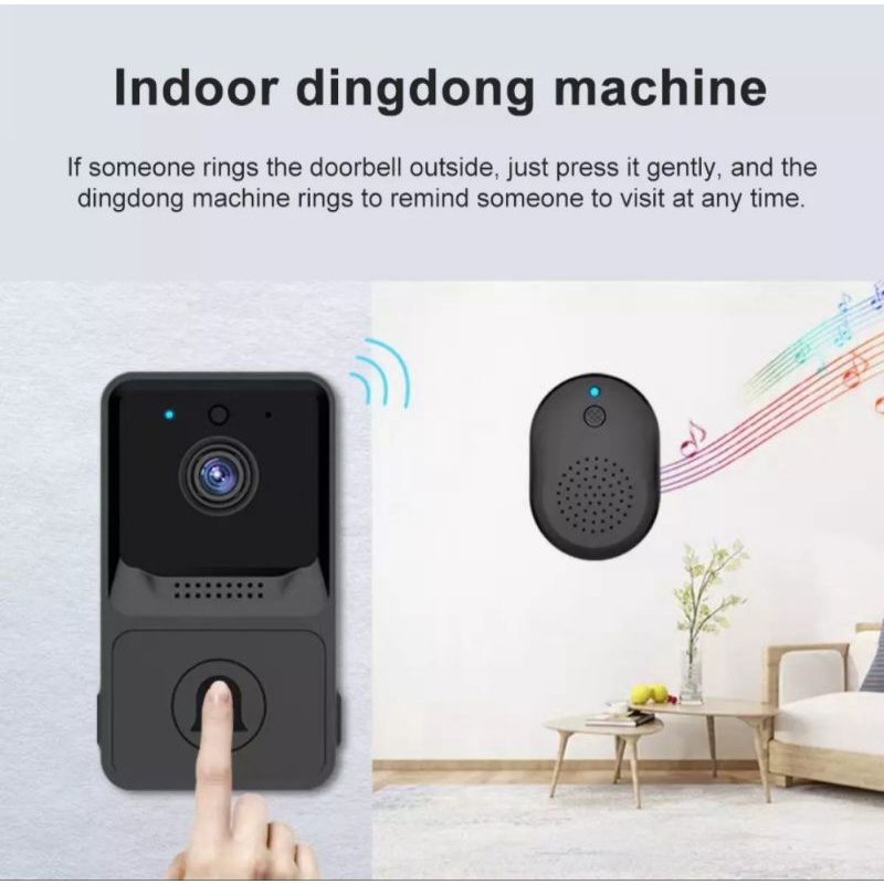 Door bell kamera bel pintu wireless wifi ip camera cctv tamu wireless wifi doorbell pintu