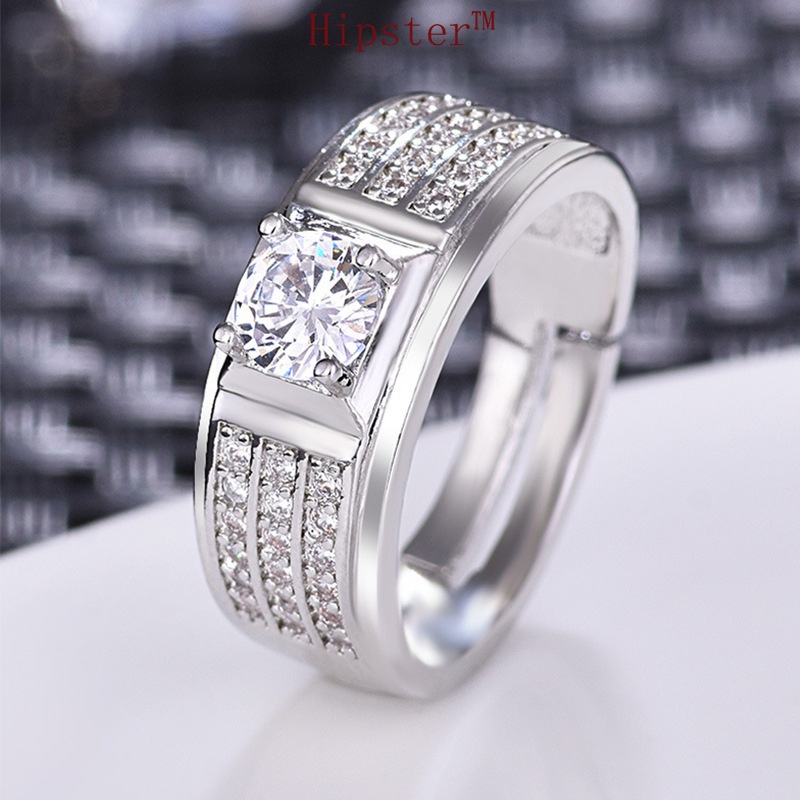 Popular Domineering Geometric Diamond Adjustable Ring