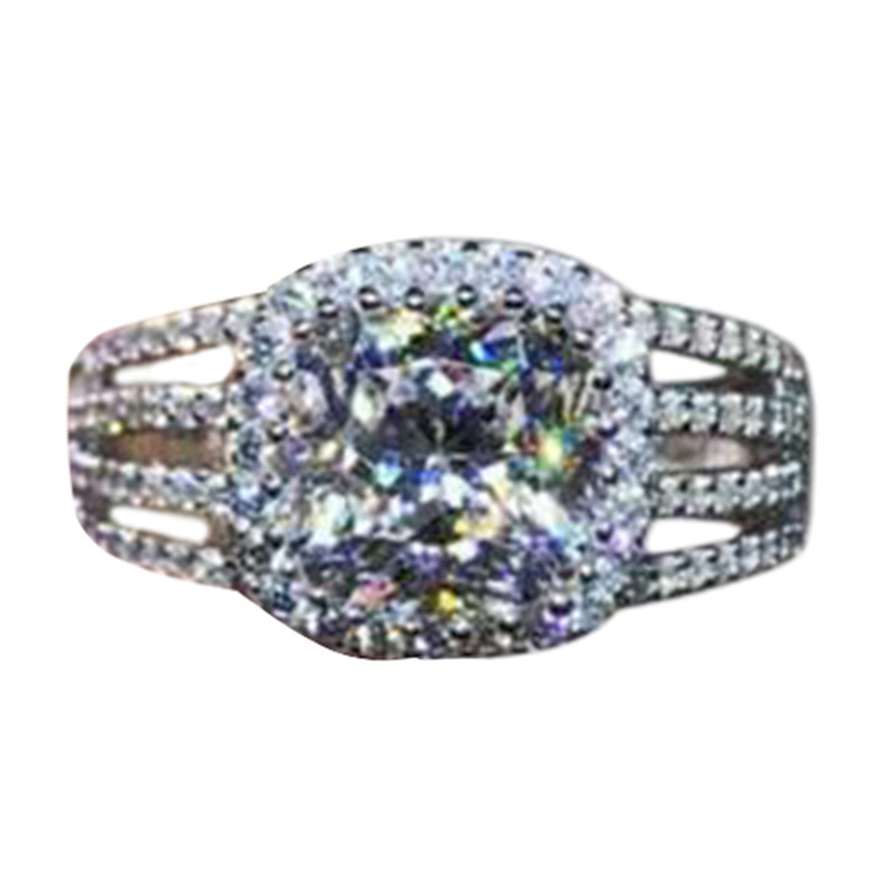 Fancyqube Cincin Wanita Hias Cubic Zirconia Untuk Pernikahan