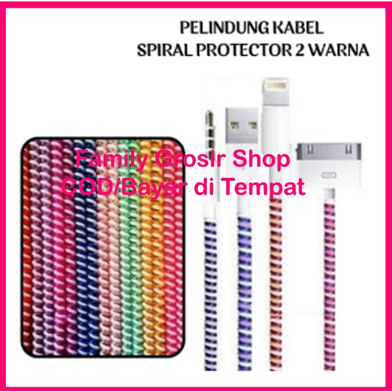 Pelindung Kabel 2 Warna Charger / Headset Spiral Protector Data Cable
