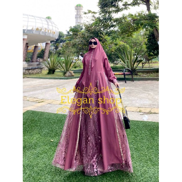 Gamis Brukat Gamis Super Murah Premium Berkualitas Gamis Brukat Set Khimar Jombo Set Khimar 2 Layar 