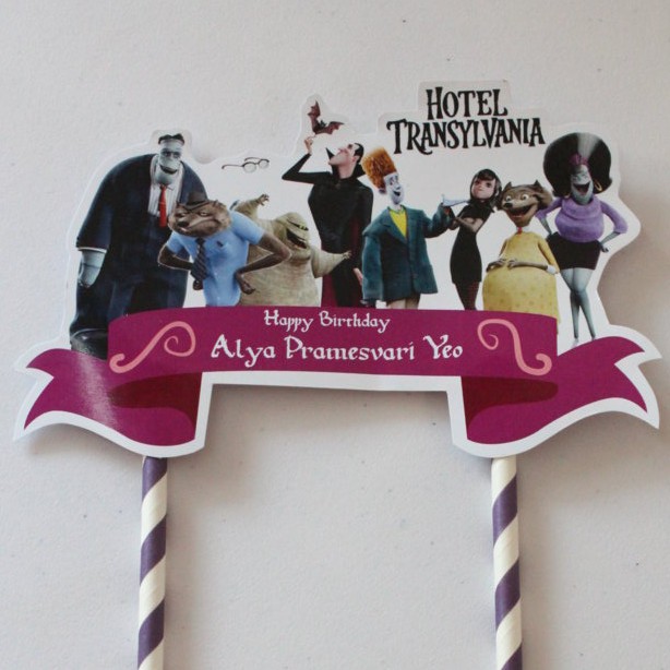 cake topper hotel transylvania / tusukan kue hotel transylvania / hiasan kue hotel transylvania