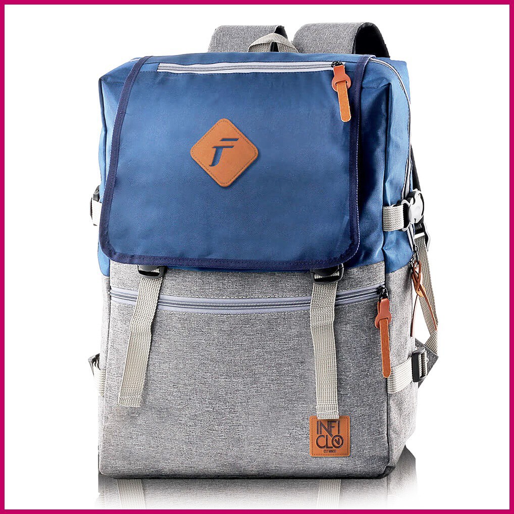 ✅NEW ITEM✅ Tas Ransel Backpack Punggung Laptop Navy Unisex Pria Cowok Laki - Laki Wanita SRU 395