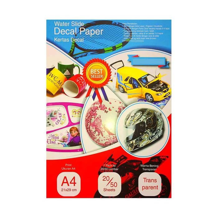 

Kertas Decal Water Slide Decal Paper Transparan A4