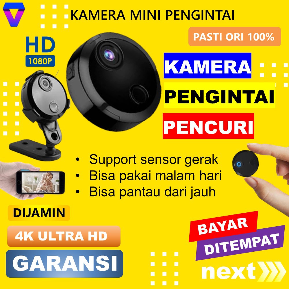 KAMERA MINI SPY CAM CCTV MINI KAMERA PENGINTAI CAMERA MINI WIFI HIDDEN CAMERA KECIL IP CAMERA JS97