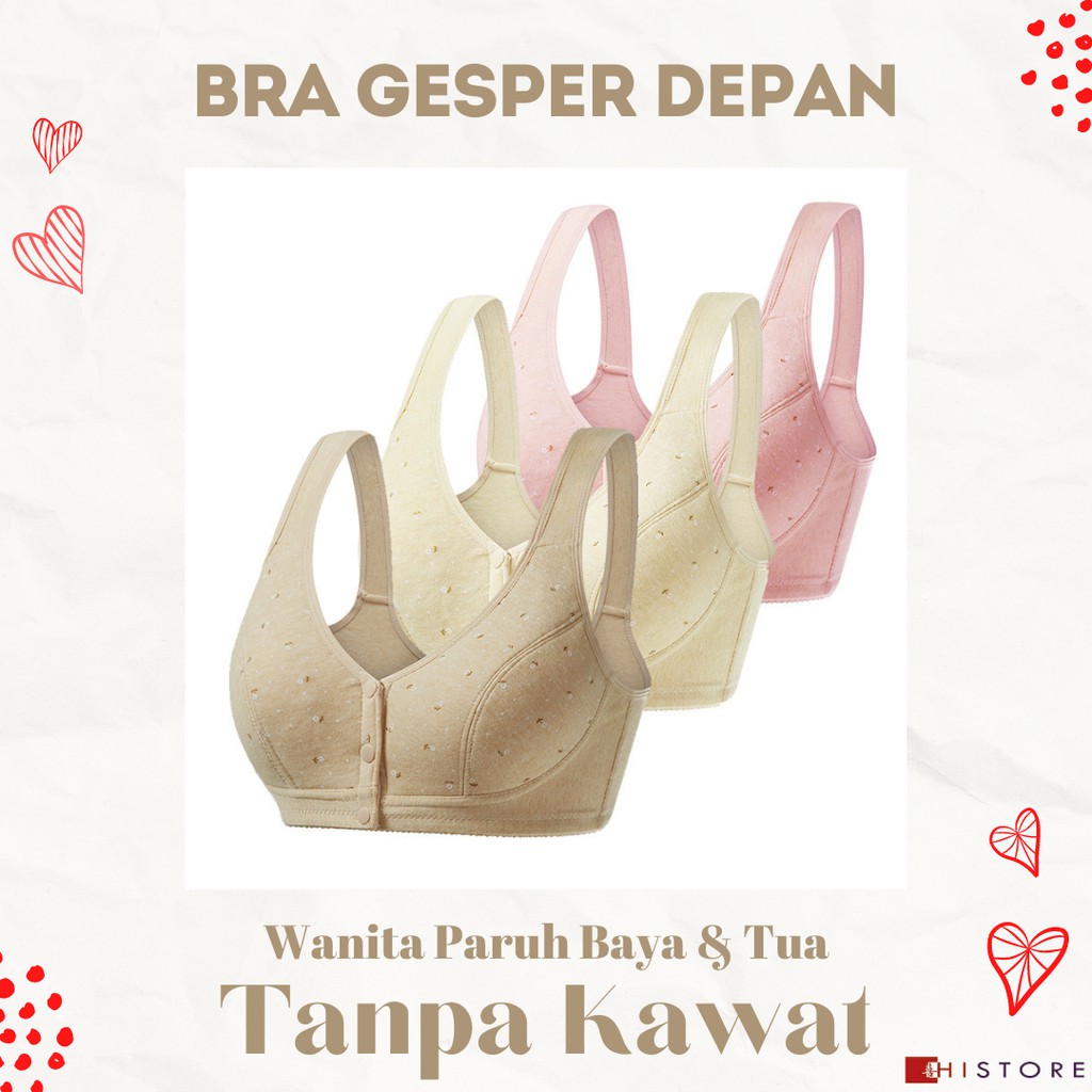 [HI] Bra Seamless Push Up Nirkabel Gesper Depan 170 Wanita Paruh Baya dan Tua