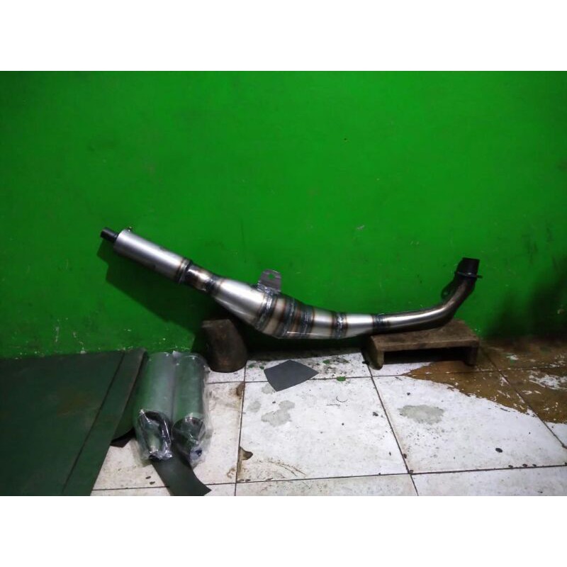 Knalpot Fiz r Force1 Drag Racing Kolong Rpm Atas Bawah Full