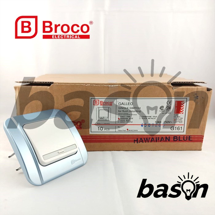 BROCO Galleo Blue / Biru G161 | Saklar 1 Gang 1 Way Switch