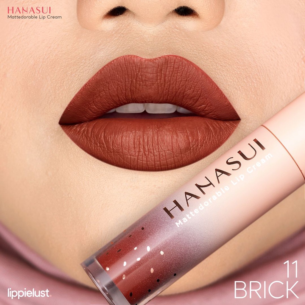 Hanasui Mattedorable Lip Cream | Matte Dorable LipCream Lipstick Cair Mate Hanasui | BOBA EDITION | TnT Beauty Shop-11 BRICK