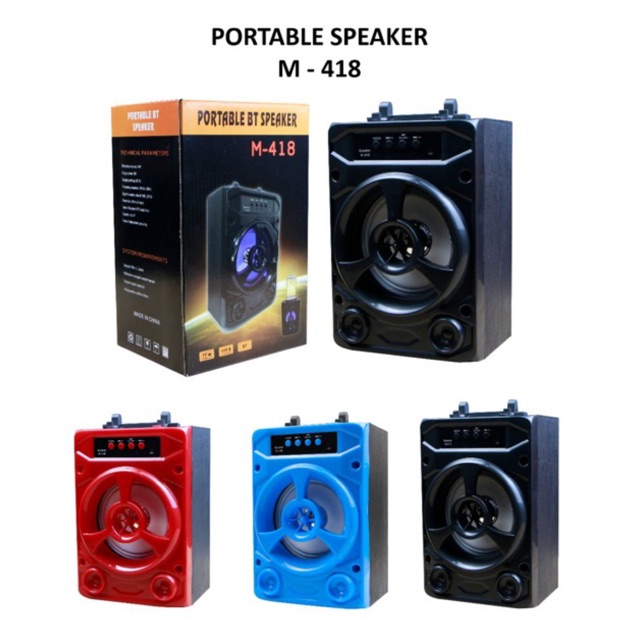 Speaker Bluetooth M-408 / M-418 Stereo Salon Aktif Super Extra Bass Murah-2