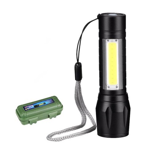 Senter USB COB Mini Usb Recharger Zoom LED Lampu Zoom Obor untuk Camping Outdoor