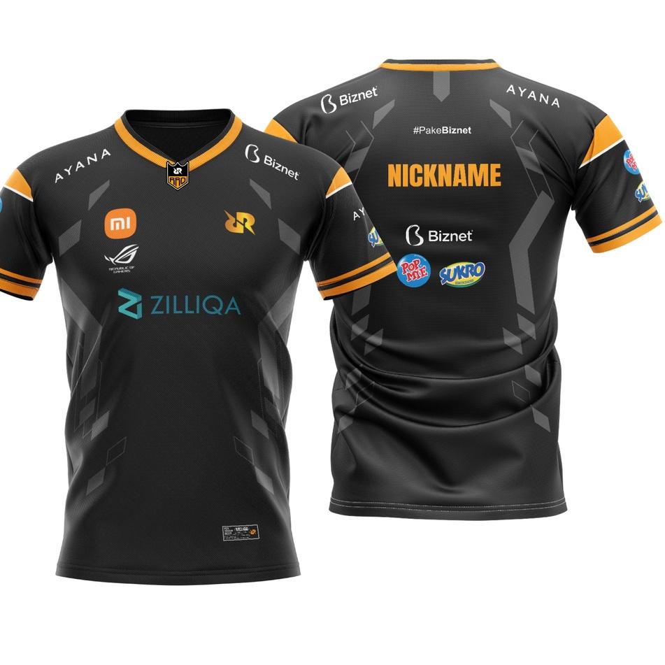 ➭ JERSEY RRQ BLACK 2022 / JERSEY TEAM RRQ FREE NICKNAME / KAOS BAJU JERSEY GAMING PUBG ML FF ➽