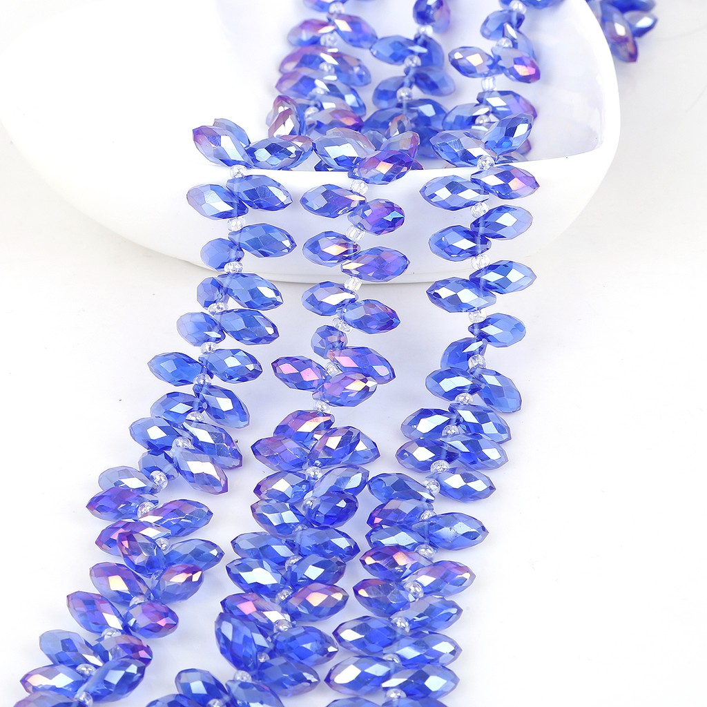 DIY 6 x 12 mm 50 pcs / lot Crystal Glass Beads European Seed Oval Two Hole Garment Beads Colorful Spacer Beads Craft Making