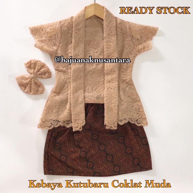 Jual KEBAYA ANAK / KUTUBARU ANAK DAN BAYI BRUKAT WARNA COKLAT MUDA+ROK ...