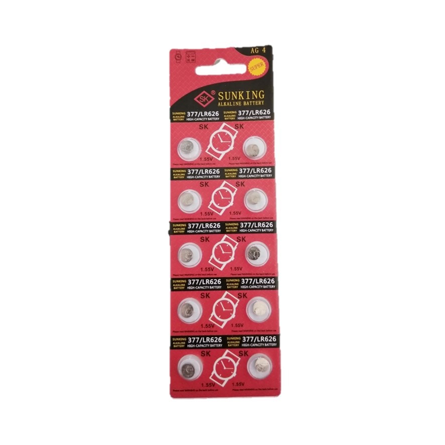 Baterai LR626 AG4 377 SR626SW Original Battery 1,55V Baterai Jam Tangan 10pcs