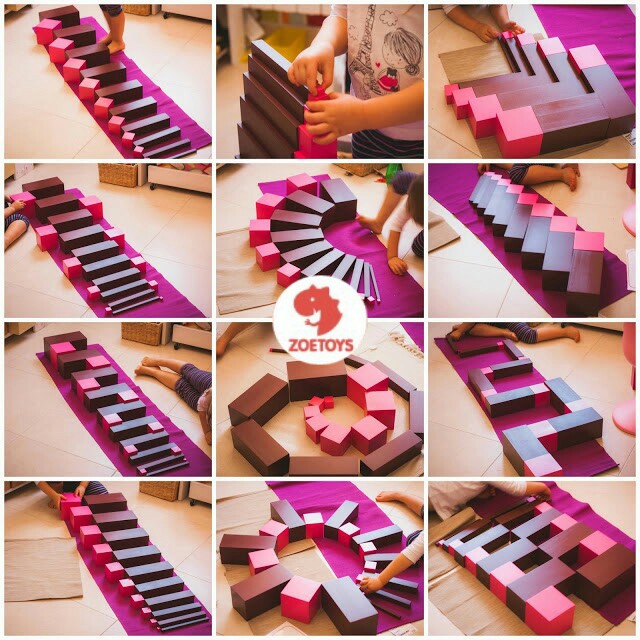 Zoetoys Montessori Pink Tower KAYU FULL SOLID | Sensorial Edutoys Mainan Edukasi Anak