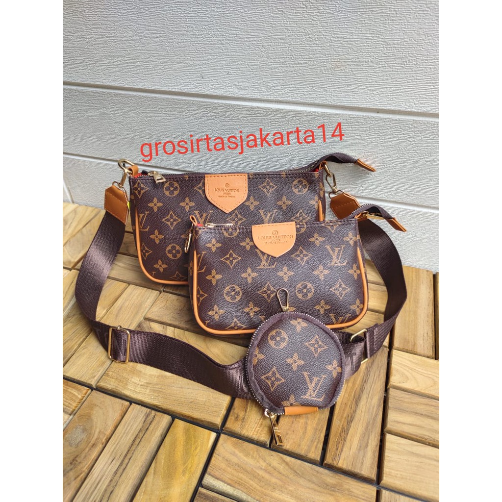 TAS SLEMPANG POCHETE LV 3 SET UK 24X14 CM FULL EMBOS LV