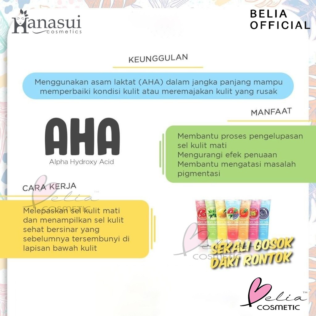 ❤ BELIA ❤ Hanasui (✔️BPOM) Body Spa Exfoliating Gel 300ml | gel perontok daki bolot