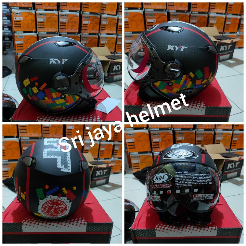 HELM KYT ELSICO SERI 5 BLAK DOFF /RED FLUO ORIGINAL