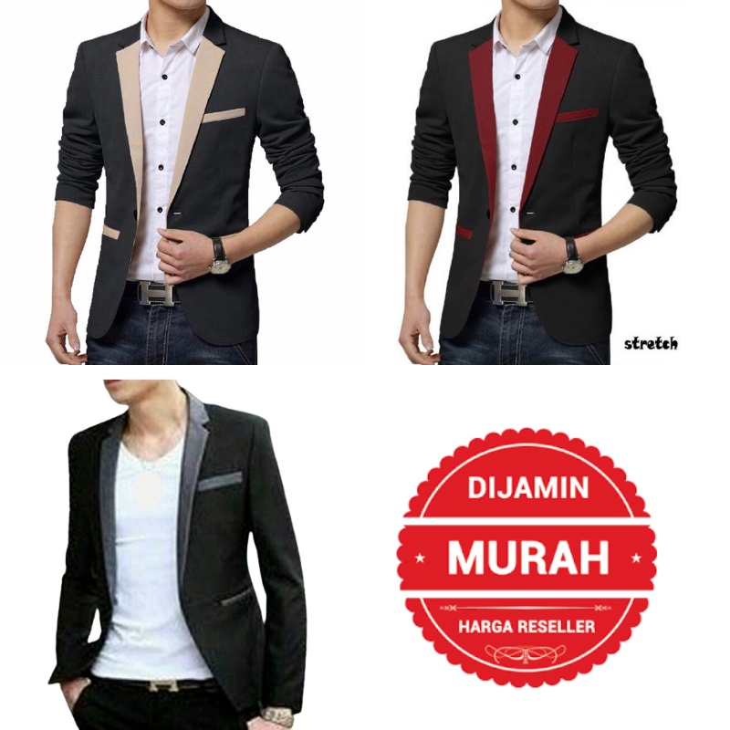 Jas Blazer Matrix Slimfit Korea Pria Casual / Blazer Murah Outer Pria