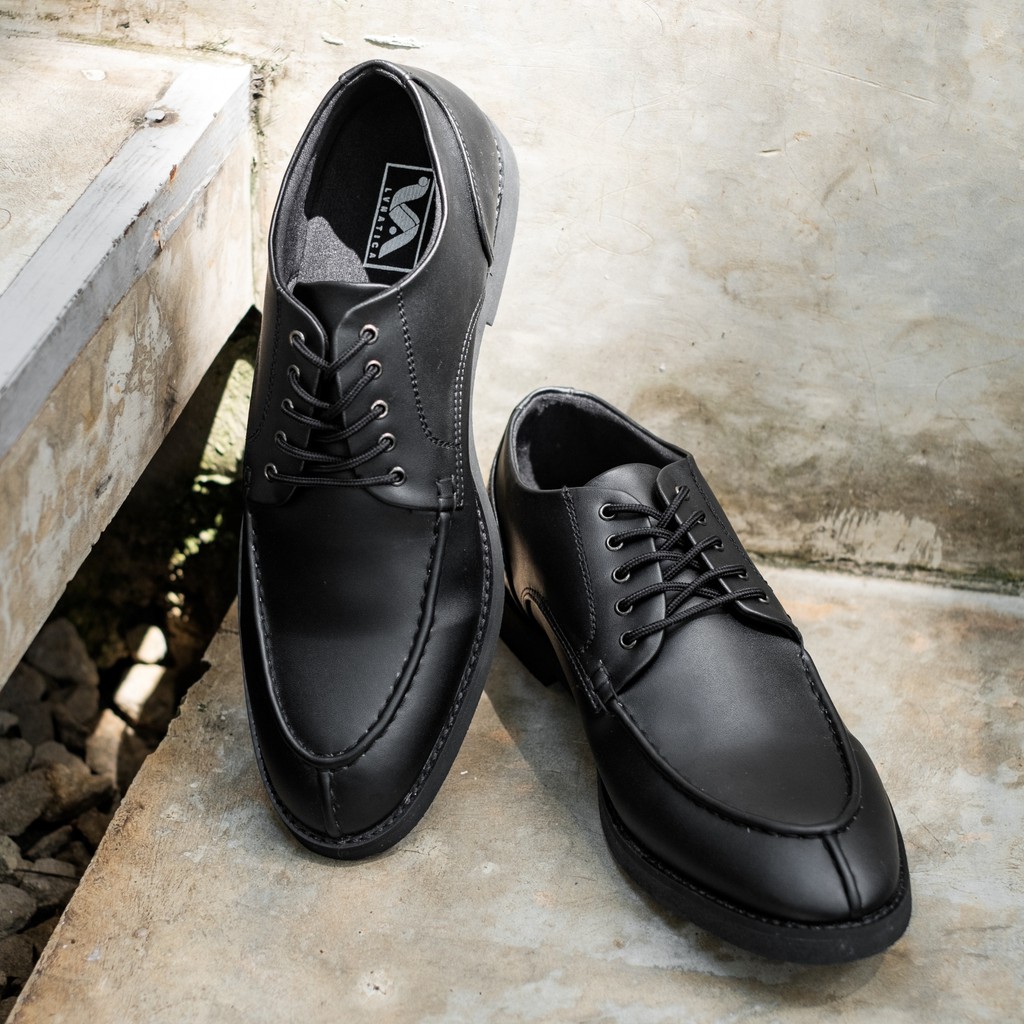 Harvard Black | 39-44 | Sepatu Pantofel Hitam Pria Casual Kerja Cowok Kantor Pantofel Laki | Lvnatica x FORIND