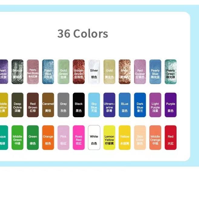 

COD✔️Giorgione Watercolor Set 36 / 48 with Pearlescent Starry Colors - Cat Air|RA7