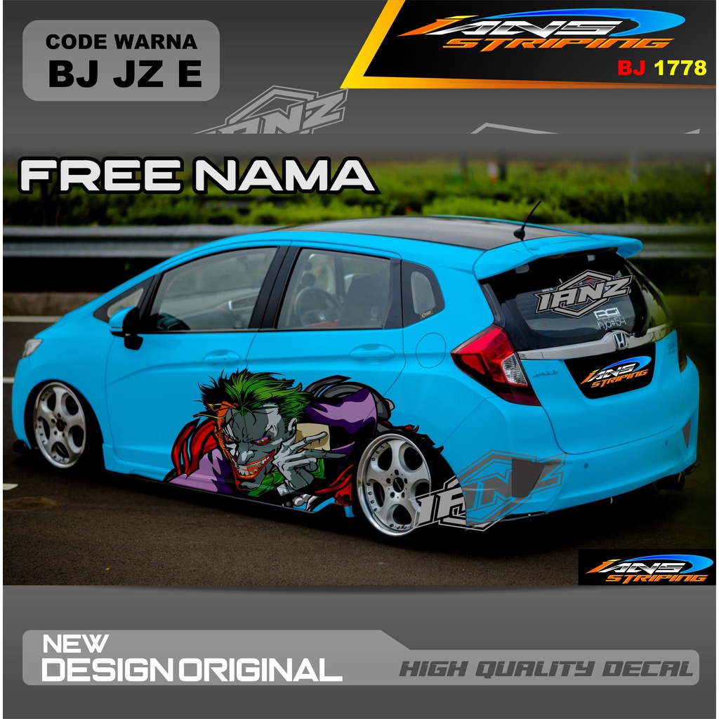 STIKER JOKER  MOBIL HONDA JAZZ  AYLA AGYA AVANZA SWIFT YARIS / STIKER MOBIL DECAL MOBIL / STIKER VARIASI MOBIL AGYA AYLA JAZZ SITI CITY / DECAL STIKER MOBIL