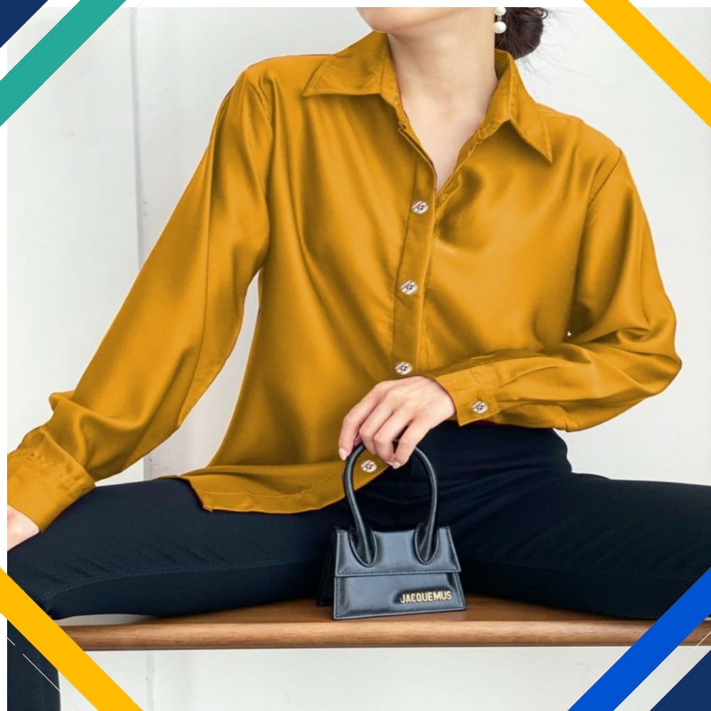 Hem Basic Mustard Kekinian Baju Atasan Wanita 0141 Premium UAQ
