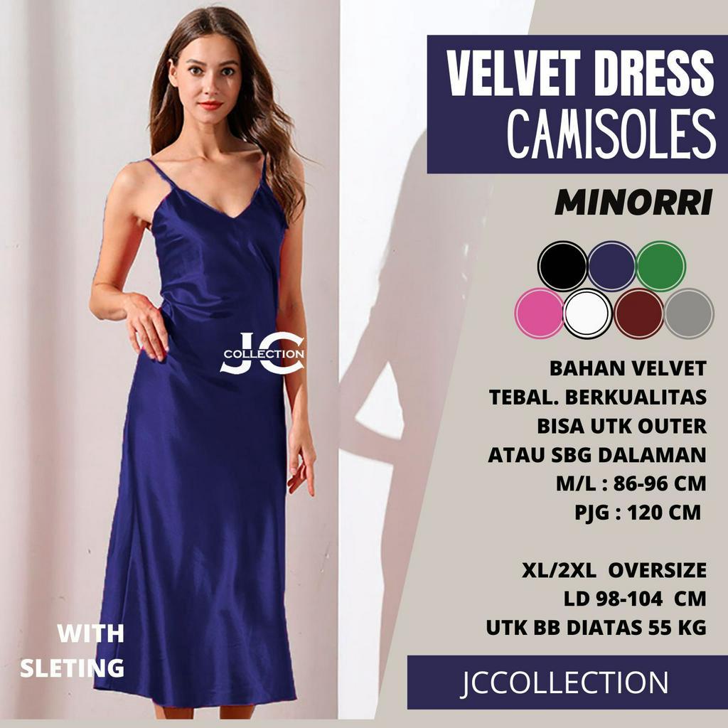 Long Dress Camisoles Sexy Saten Tali kecil Wanita Gaya Korea Minorie - JCCollections