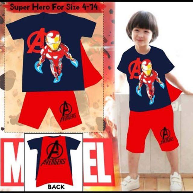 London kids stelan anak cowok sayap iron man 2-7t kekinian terbaru terlaris termurah