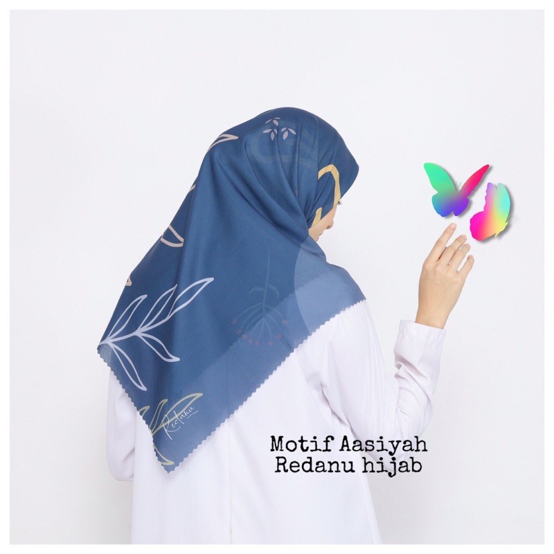 Hijab segi empat voal premium motif Aasiyah by Redanu