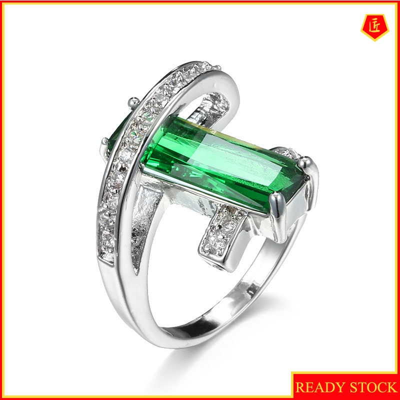 [Ready Stock]Popular Emerald Ring Female Fashion Personality