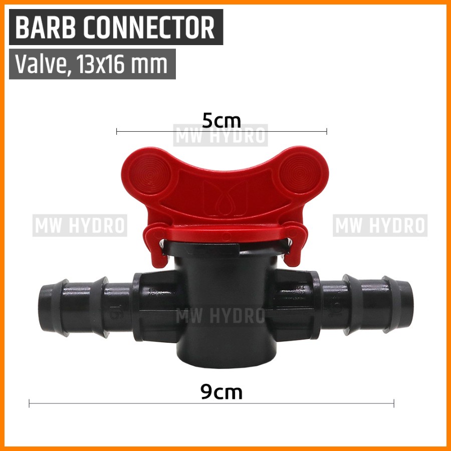 Barb Valve / Stop Kran Selang PE 13 mm / 16 mm