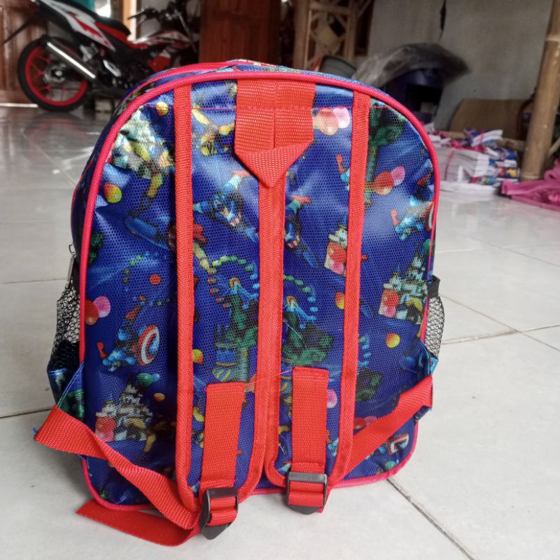 ransel SD TK PAUD LABA LABA SPIDERMAN LOGO nyala LED timbul 3D