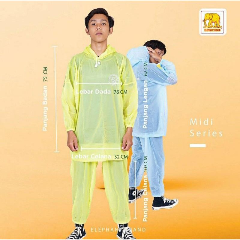 Jas Hujan Elephant Midi Series