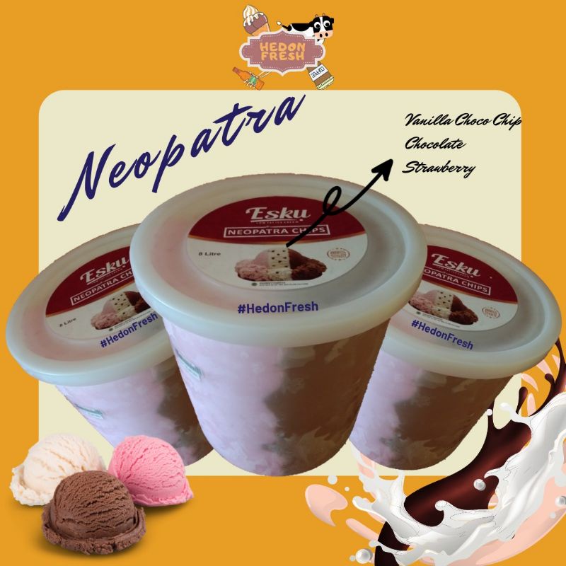 

Ice Cream Esku 8 liter Neopatra Chip Mix 3 rasa Termurah