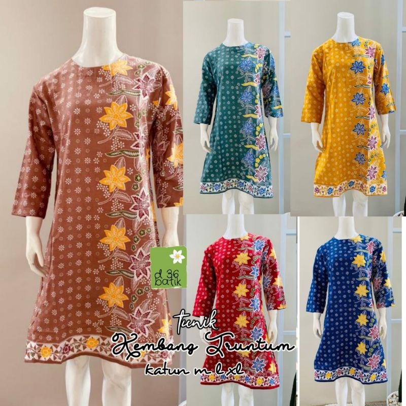 Tunik Kembang Truntum baju wanita atasan batik modern kasual elegan