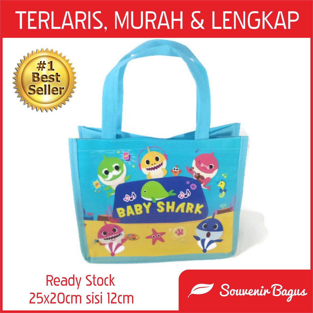 Tas Ultah Baby Tas Souvenir Ulang Tahun Anak Baby Shark MURAH TERLARIS Animal BLUE PINK PROMO Free Ongkir