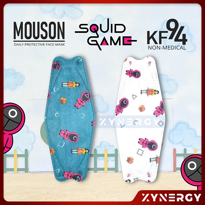 Masker Mouson KF94 Squid Game 4ply Masker sekali pakai 4 Ply Non Medis