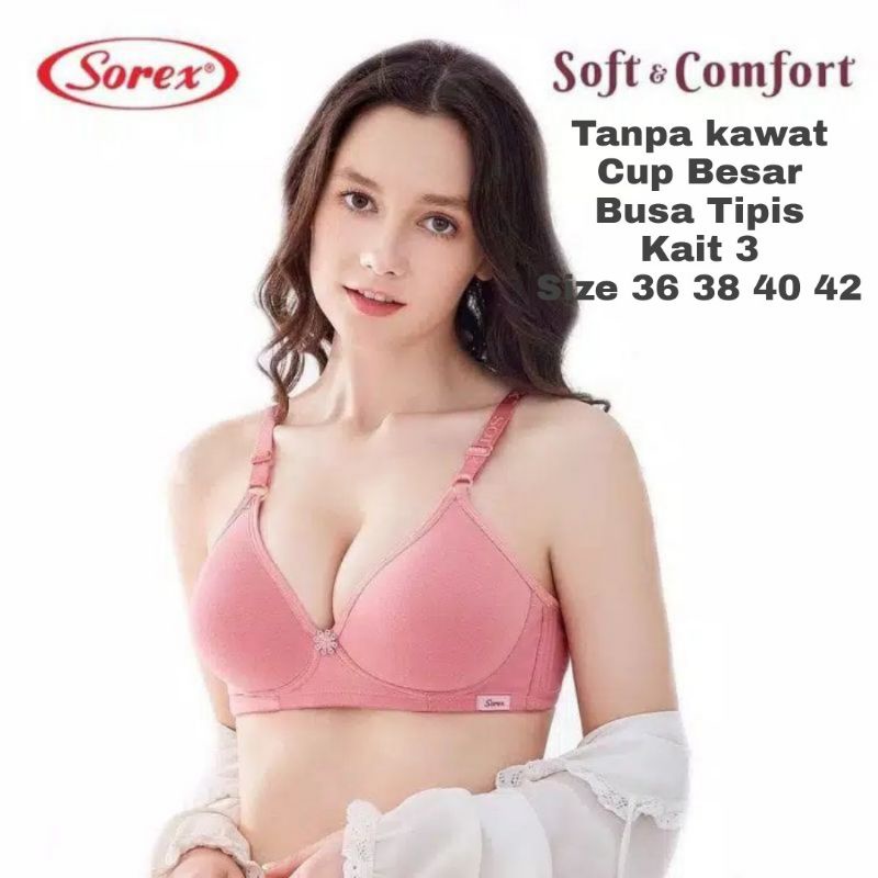 Bh Sorex 17228 Bra Tanpa Kawat Busa Tipis Kait 3 Cup Sedang / Bra Sorex Soft Comfort / Bh Sorex 17228 / Bra Sorex 17228