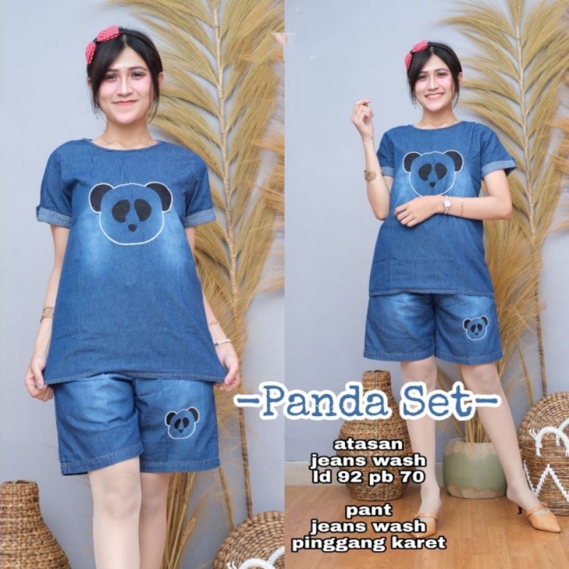 STELAN JEANS WANITA SET BAJU SETELAN JINS DENIM / ONESET JUMBO