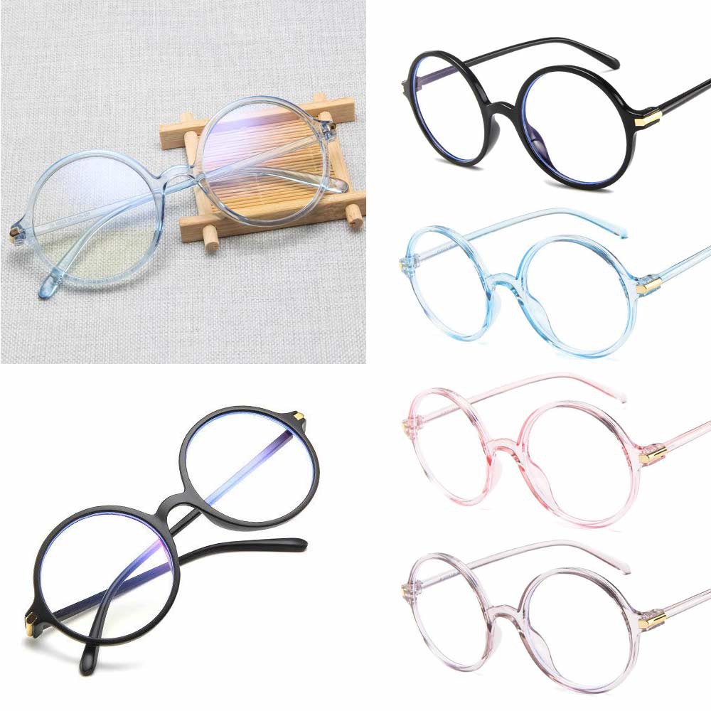 Kacamata Anti Radiasi [ Abu abu ] Bulat (Design Korea) Pria dan Wanita - HM487