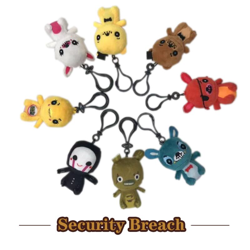 10cm FNAF Five Nights At Freddy's Security Breach Plush Pendent Keychain Mini Toys